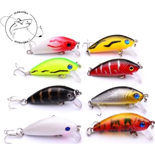 1Pcs 5cm/3.6g 3D Painting Reflective Minnow Sea Fishion Bait Deep Dive Rattle Wobbler Artificial Hard Swim Lures