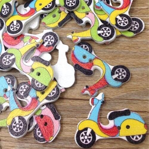 10/50/100pcs Mix motorcycle Wood Buttons Sewing DIY Crafts WB308