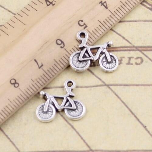 20pcs Charms Bike Bicycle 15x16mm Tibetan Bronze Silver Color Pendants Antique Jewelry Making DIY Handmade Craft Pendant