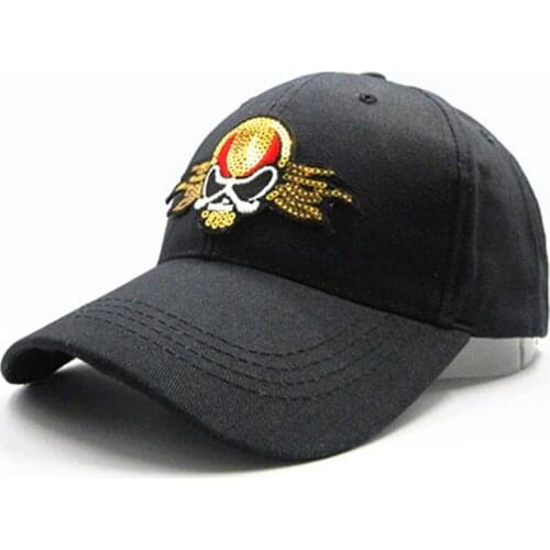 2021 Sequins Skull Embroidery Cotton Baseball Cap Hip-hop Cap Adjustable Snapback Hats for Men and Women 20