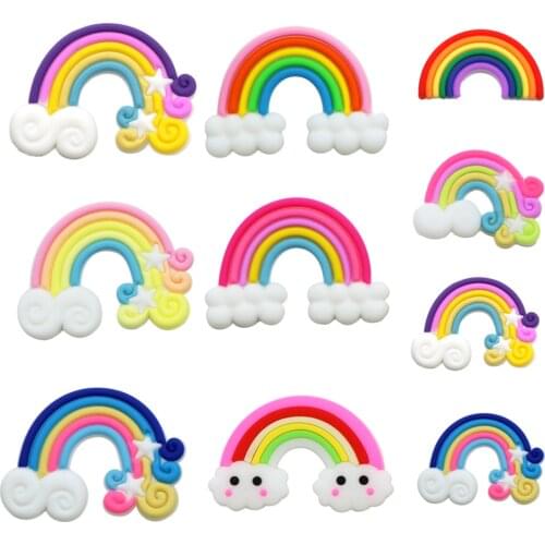 David accessories 10pcs Soft rubber Rainbow Cloud Figurines DIY Craft Supplies Kids Hair Phone Patch Arts Accessories,10Yc11004