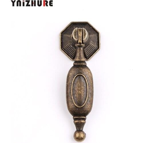 Antique Alloy Handle Drawer Wardrobe Door Handle Chinese Single Hole Knobs Furniture Hardware Bronze Tone,25*67mm,8Pcs