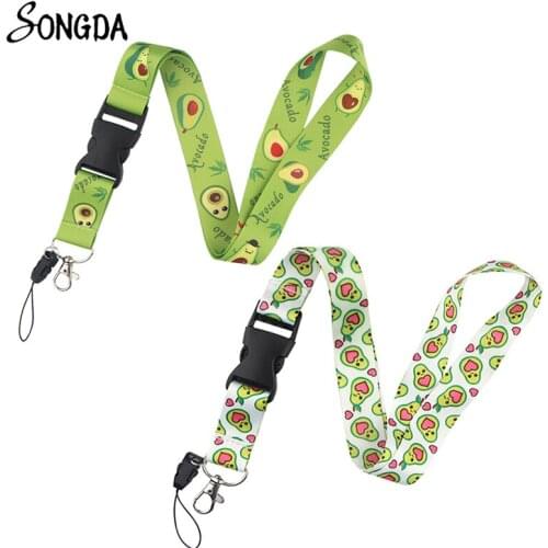 Avocado Cute Figures Lanyard Keys ID Card Neck Straps Keychains For Phone USB Badge Holder Fruit Key Rings DIY Hang Rope Jewelry
