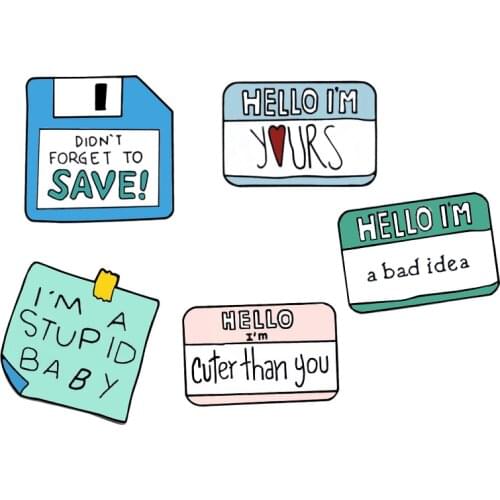 Notes Brooches Funny Daily Plan Memo Paper Save Sticky Icon Women Clothing Lapel Pin Enamel Badge Brooch Fashion Cartoon Jewelry