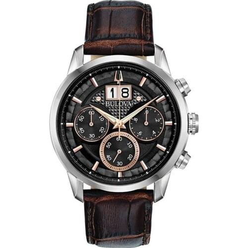 BULOVA Men's Watch With Leather Strap