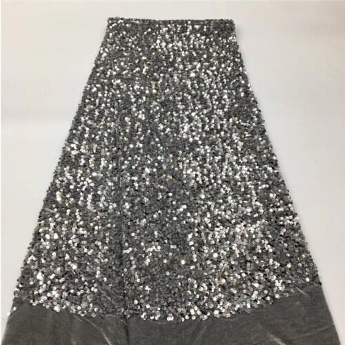 BZL-15.121706 Embroidered Mesh Tulle Fabric Factory Price Sequins Velvet Nigerian Lace for Fashion Show Dress