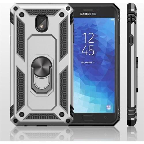 For Samsung Galaxy J3 2018/J7 2018 Case Dual Layer Military Armor Case Magnetic Ring Stand Shockproof Hard Back Cover
