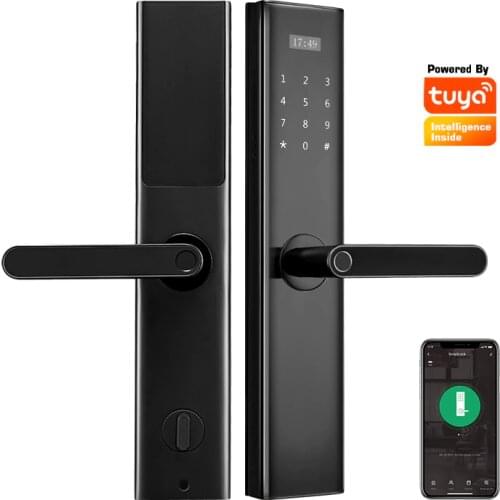 Electronic Fingerprint Door Lock Tuya App Smart Door Lock Luxury Stainless Steel Wifi Digit Door Handle Lock For Home Apartment