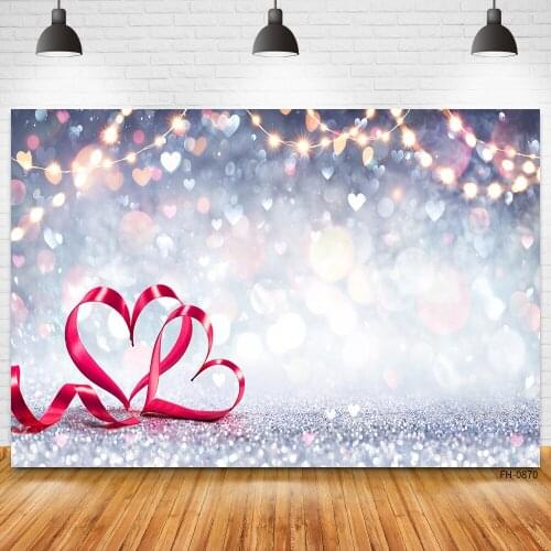 Newborn Photophone Light Bokeh Love Heart Baby Portrait Birthday Photography Backdrop Glitter Silver Background For Photo Studio