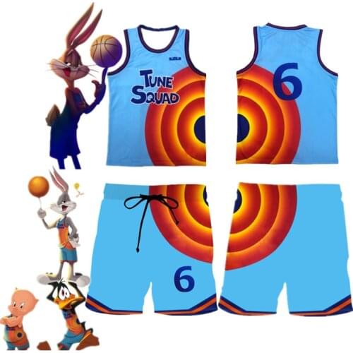 Movie Space Jam 2 Kids Jersey Vest Shirt Shorts Cosplay James Tune Squad Suit Summer Boys Girls Fashion Sportswear Clothes