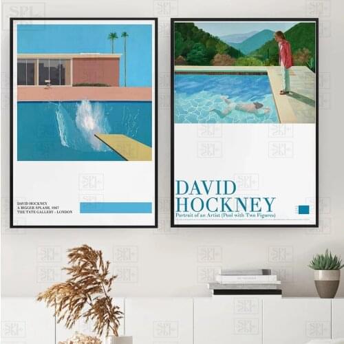 Canvas Print David Hockney Poster A Bigger Splash Modern Exhibition Art Wall Pictures Abstract Style Bedroom Decoration Painting