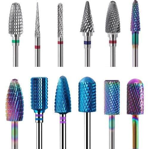 Carbide Tungsten Nail Bits Milling Cutter Burrs Electric Nail Drill Bit Pedicure Cuticle Clean Tools For Manicure Buffers Drill