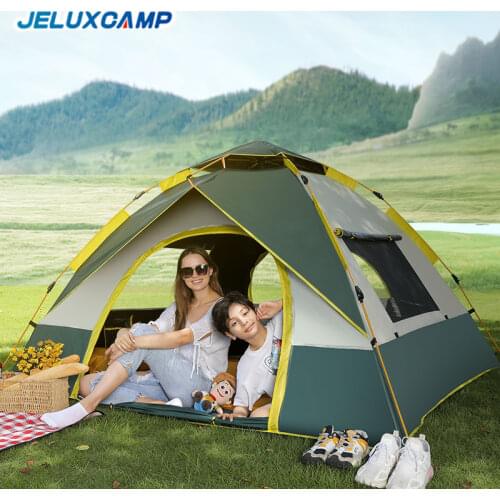 Easy Set Up 2-3 Person Backpacking Tent Tourist Outdoor Camping 4 Season Tent With Waterproof Awning UV for Hiking Tabin Tent