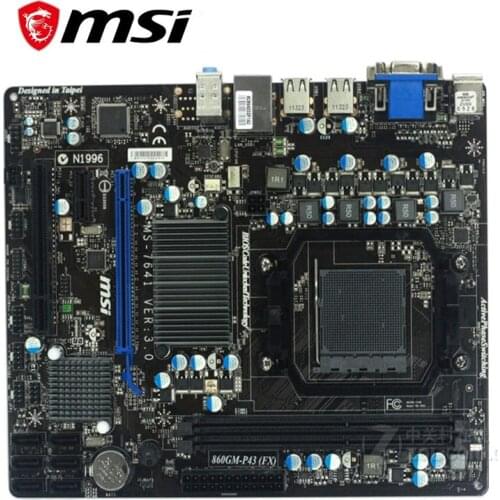 For MSI 860GM-P43(FX) Computer USB2.0 SATA II Motherboard AM3 AM3+ DDR3 For AMD 760G 760 Desktop Mainboard Used