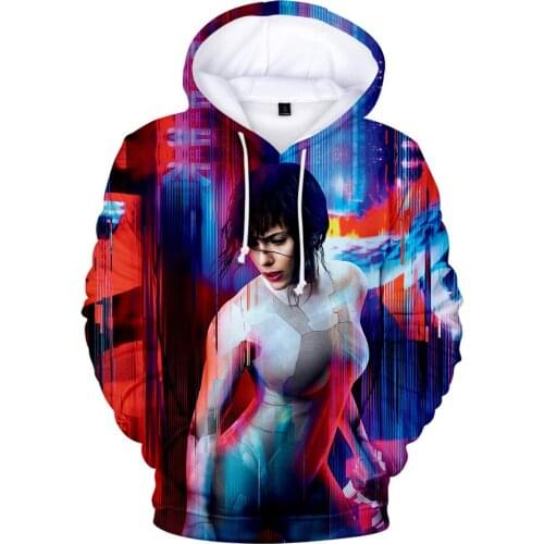 Trendy 3D Ghost in The Shell Spring Autumn Hoodies Vogue Boy/girl Sweatshirt 3D Cartoon The Ghost in The Shell Children Hoodie
