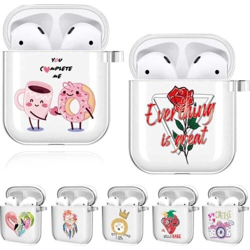 Soft Silicone Cases for Apple AirPods (1st Generation)/AirPods (2nd Generation) Clear Case Soft Simple Pattern Silicone Case