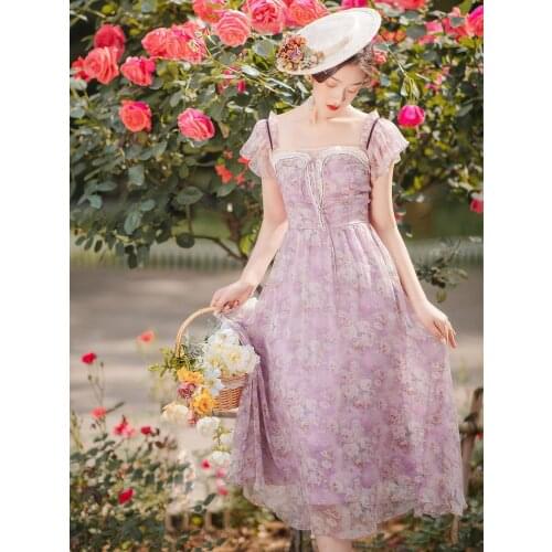 2021 new fashion womens clothing Summer Print Vintage dresses for women