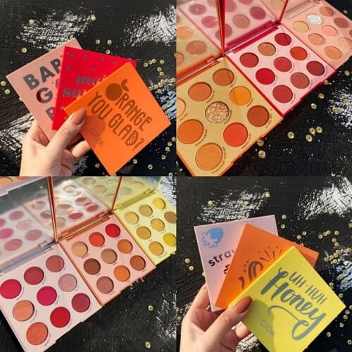 Summer Fruit 9 Color Eyeshadow Pearly Matte Glitter Palette Eyeshadow Beauty Eye Makeup Waterproof Colorful Makeup Pallete