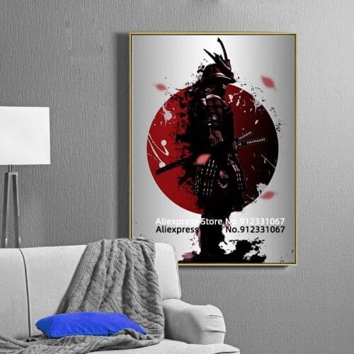 Japanese Samurai Poster HD Print on Canvas Character Painting Wall Mural Pictures for living Room Home Decoration Cuadros