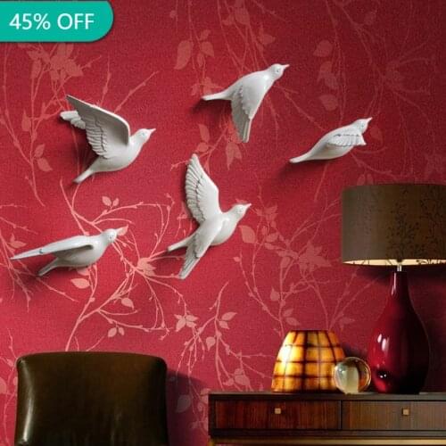Resin Birds Modern Living Room 3D Bird Wall Decoration Wall Hanging Animal Statue Wall Decoration TV Wall Background Decorative