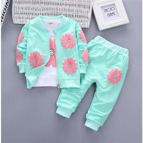 Spring Autumn Newborn Baby Girl Clothing Set Kids Tracksuit Printed T-shirt+Casual Pants Children Clothes Suit baby girl clothes