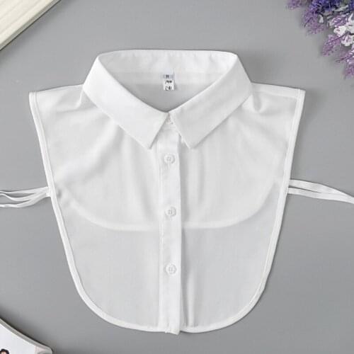 Unisex Mens Chiffon Fake Collars Women Lapel Detachable Collar False Collars Female Sweater Faux Col Tie Decorative