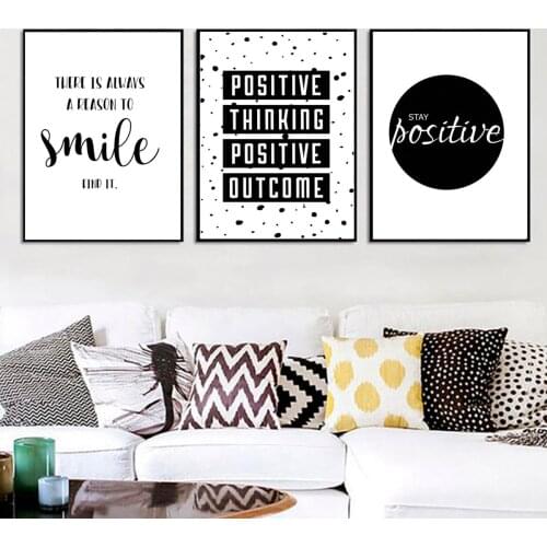 Inspirational Quote English Black White Letters Poster Canvas Print Painting Wall Art Living Room Home Decoration