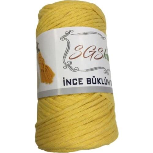 Twisted Cotton Macrame Scanning Floss Mustrad Yellow 250 Gram 100% Cotton 3mm Cord Colorful Braided Solid Core Cord For DIY