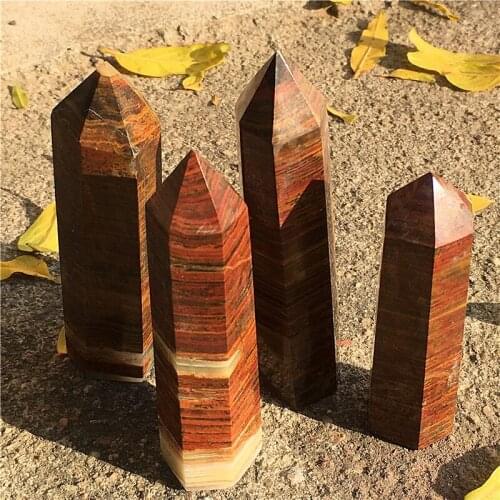 High-quality natural Afghan red silk jade crystal bar tower repairing mineral stone