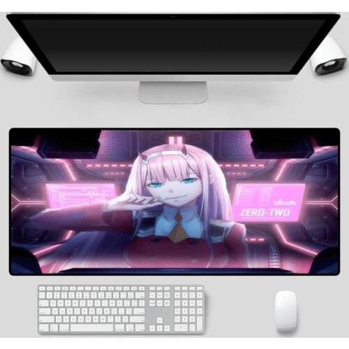 XGZ Darling In The Franxx Mouse Pad Computer Notebook Office Keyboard Game Console Accessories Kawaii Mouse Pad Desk Mat 90x40cm