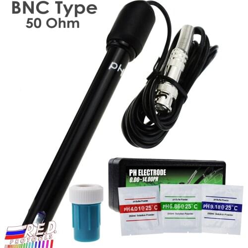 0-14 pH Electrode Probe BNC Connector, 300cm Cable for PH Meter Monitor Controller for Aquarium Hydroponics Plant Pool Spa