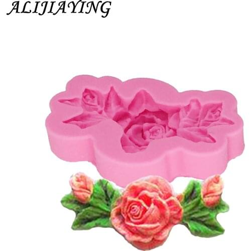 1Pcs DIY Rose Flower Silicone Mold,Sugarcraft Cake Decorating Tools,Fondant Chocolate Molds Cake Border Mould D1264