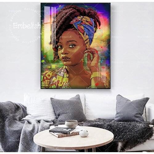 1 Pieces New Colorful Woman Portrait Wall Pictures For Living Room Modern Home Decor Posters HD Spray On Canvas Painting Artwork