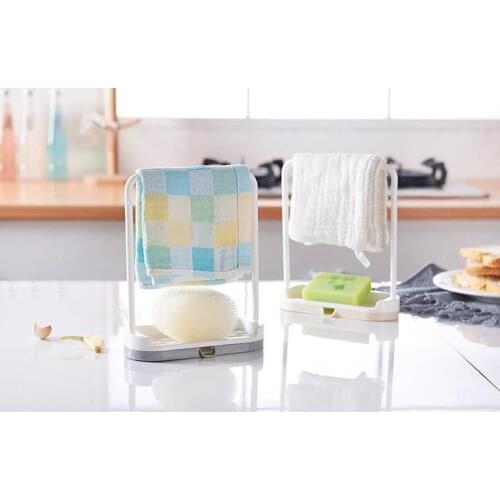 1PC Towel Sponge Storage Rack Hanging Bathroom Kitchen Utensil Box Hot Rag Storage Rack Broom Hanger Rack Bathroom Hook OK 0723