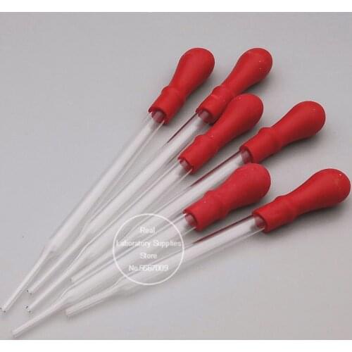 10pcs/lot Length 100mm Ungraduated All Size Available Glass Dropper Pipet transfer Pipette with red rubber head