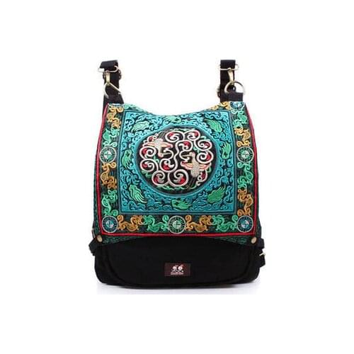 2017 New Multi-use Embroidery Backpacks!Hot Floral Embroidery Lady Vintage Shopping Backpack All-match National Canvas Backpacks