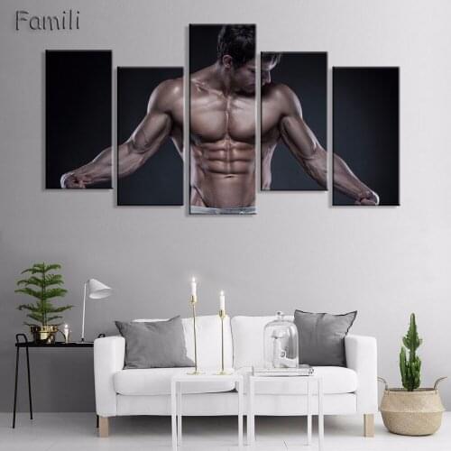 5pcs Custom Black And White Poster Bedroom Decor Silk Printing schwarzenegger posters bodybuilding