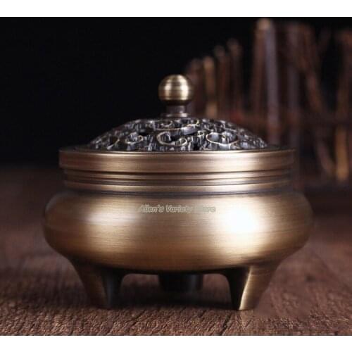Antiqued Metal Alloy Brass Pure Copper Dragon Phoenix Coils incense Zinc Alloy Censer Thurible burner Incense burner incensory