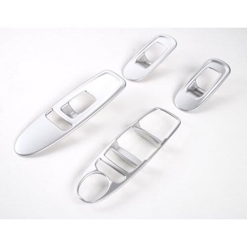 Car Interior Door Window Lift Switch Button Frame Cover Bezel Styling For Nissan Patrol 2017 Auto Chromium Accessory