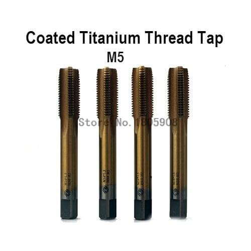 Free delivery 10PCS TG M5*0.8 coated high speed steel machine taps straight slot machine taps