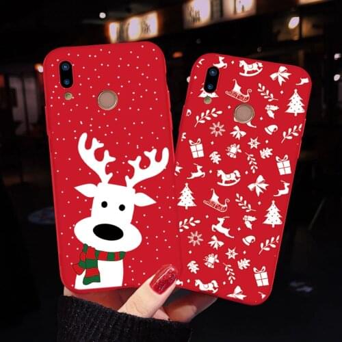 Matte Silicone Case For Huawei P20 P30 P40 Pro P10 Mate 10 20 30 Lite Nova 5T For Honor 9X 8X 7A 10 20 Lite 30S Christmas Cover