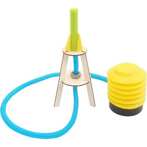 Wood Scientific DIY Educational Wooden Rocket Toy Set Easy-operating Craft Rocket Toy Easy-assembled for Student