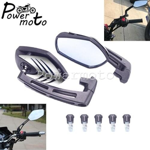For Yamaha Cruiser Chopper Cafe Racer Scooter Street Bike 1 Pair Motorcycle 8mm/10mm Rearview Mirrors Left&Right Side Mirrors