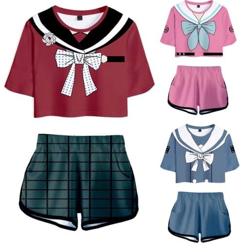 Game Danganronpa V3 Killing Harmony T shirt Maki Harukawa Korekiyo Shinguji Cosplay T-shirt Shorts Two Piece For Women Girls