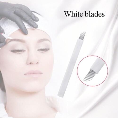 Tattoo Needles Eyebrow Microblading Needles 30Pcs Lip Liner Permanent Makeup 3D Embroidery Blades Safe for Manual Pen and Inks
