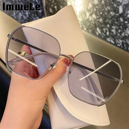 Imwete Vintage Polygonal Sunglasses Women Men Metal Irregular Glasses Luxury Brand Design Ladies Anti Ultraviolet Colored UV400