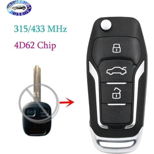 Upgraded Flip Remote Car Key Fob 315MHz/ 433MHZ 4D62 Chip for Subaru Impreza Forester Outback NSN14 Blade