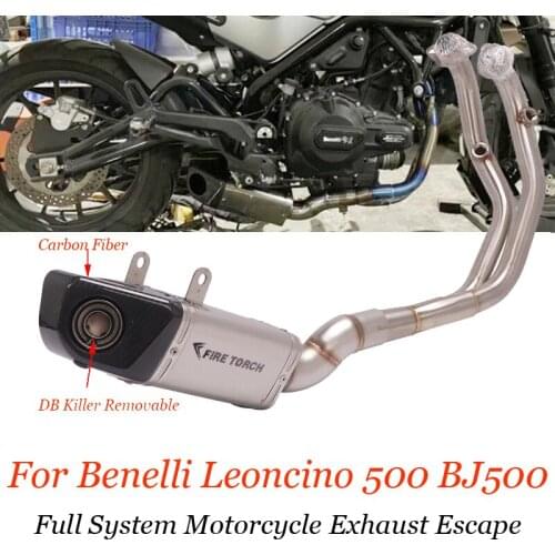 Full System Motorcycle Exhaust Modified Box Escape Moto DB Killer Muffler Slip On For Slip On For Benelli Leoncino 500 BJ500