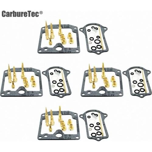 For Kawasaki KZ900 KZ 900 Carburetor Repair Kit Carb Rebuild Chamber Seal Float Needle Main Pilot Jets Screws Rings 4 Sets