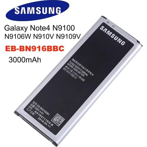 Samsung Original Battery EB-BN916BBC 3000mAh For Galaxy NOTE4 N9100 N9106W N9108V N9109V NOTE 4 With NFC
